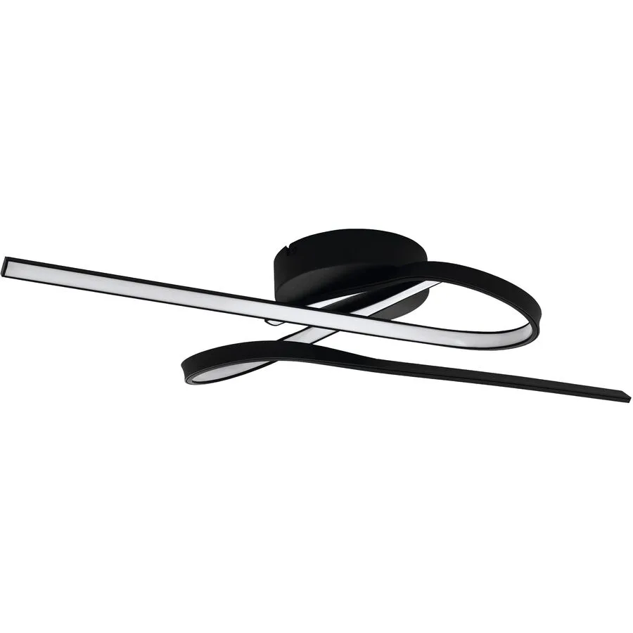 Eglo Deckenlampe Selvina Schwarz/Weiss Aluminium/Kunststoff/Stahl 28 cm 69 cm - LED - Lichtfarbe: Warmweiss - Material: Aluminium/Stahl/Kunststoff -