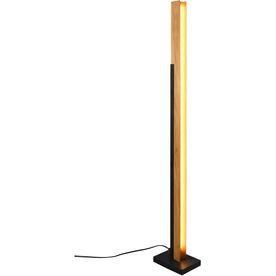 Stehlampe Burree Weiss Metall 13 cm 120 cm - Farbe: Schwarz matt - LED - Lichtfarbe: Warmweiss - LED Energiesparlampen
