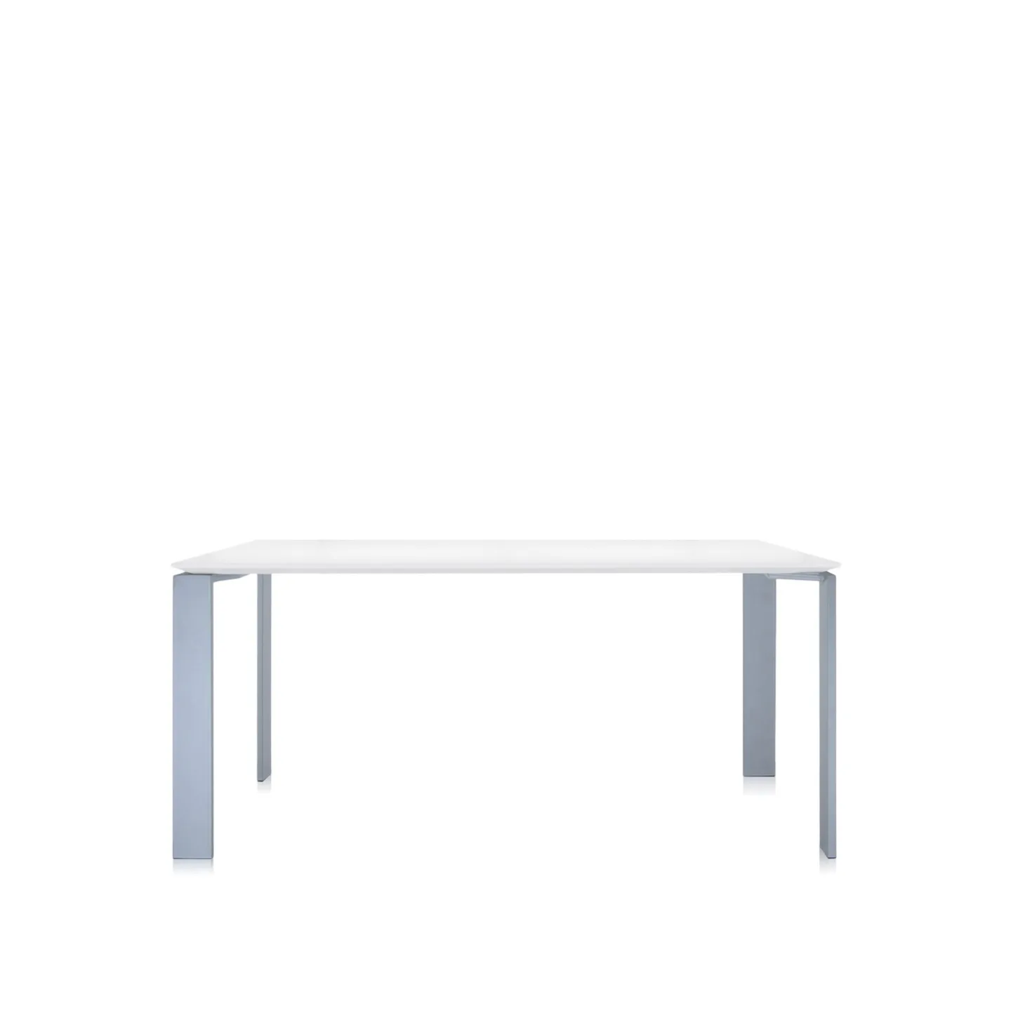 Kartell - Four Table 4522 158x79, White/Aluminium, Scratch-Proof Laminate - Matbord - Ferruccio Laviani - Vit - Laminat/Metall