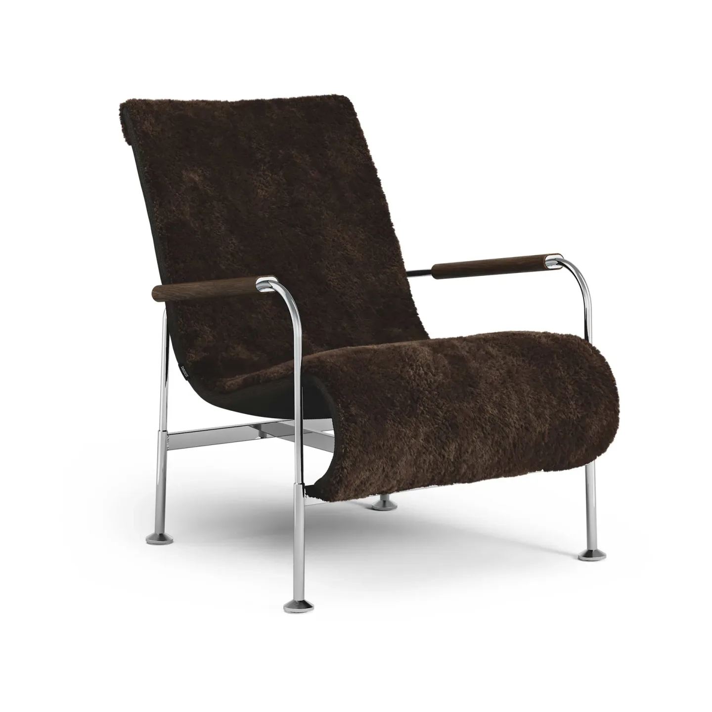 Swedese Serpentine Sessel Lammfell Espresso-chrom