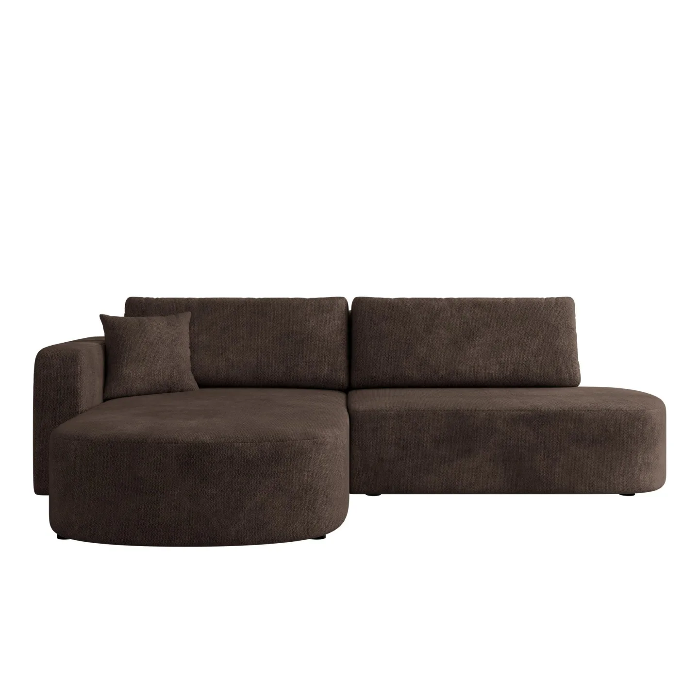 Pryda 4-sits Bäddsoffa divan vänster med förvaring - brun