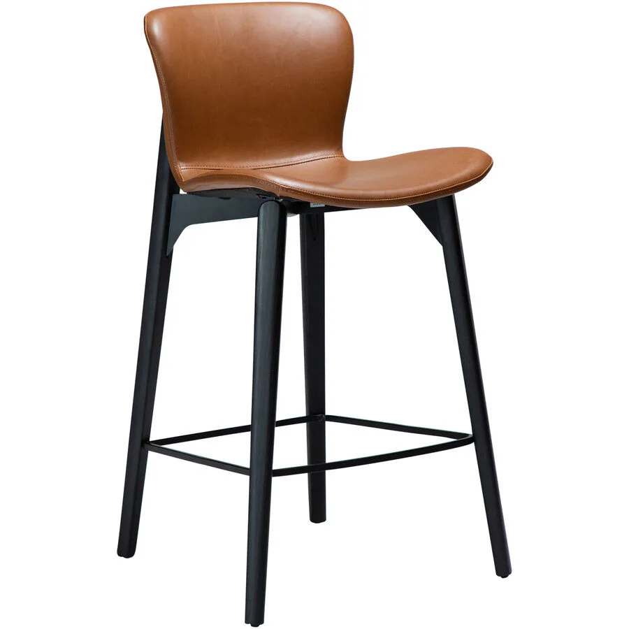DAN-FORM Barhocker 2er-Set Paragon hellbraun, schwarz Kunstleder, Holz H 92 cm