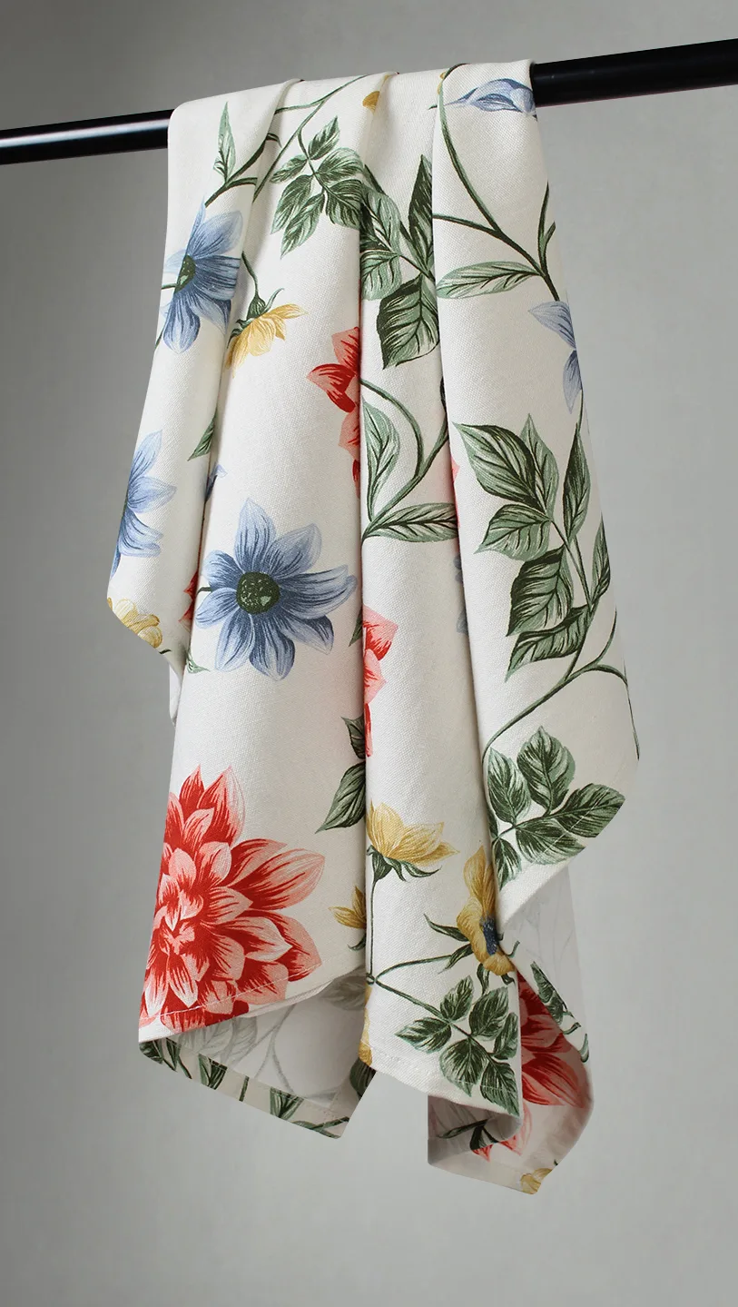 Kjøkkenhåndkle 2-pak - Dahlia (rød) (Størrelse: 50 x 70 cm)