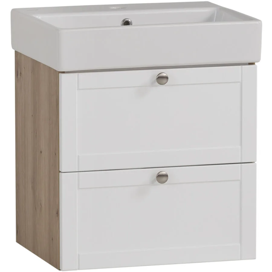 Waschtisch mit Lavabo Jukka Eiche Dekor Holzwerkstoff B 50 T 40 H 57 cm