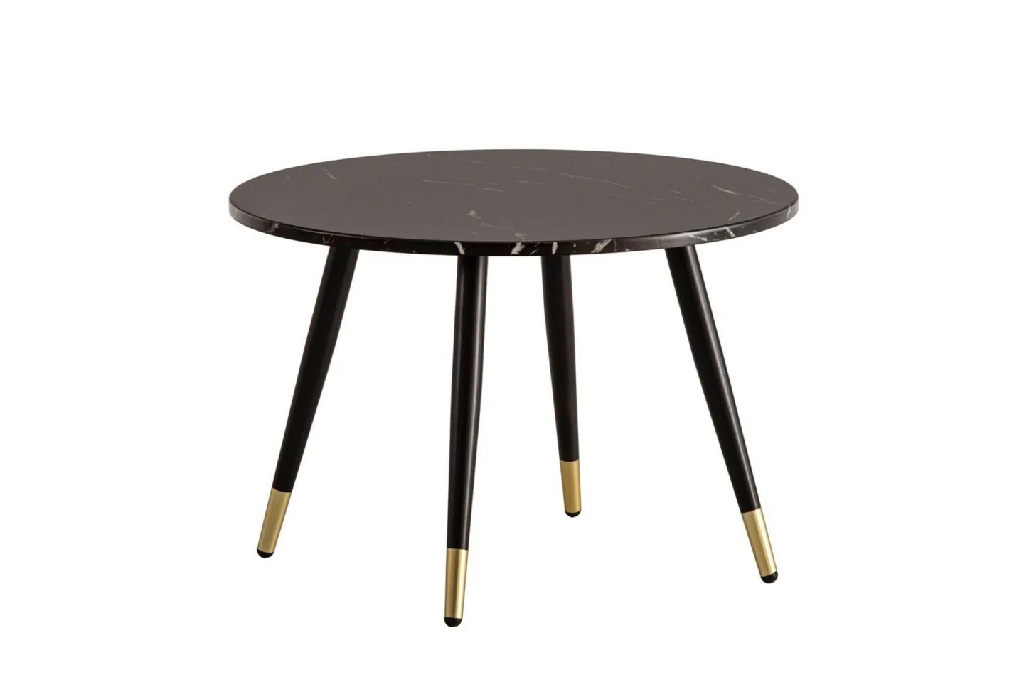 Soffbord Wohnling marmorlook 60 cm rund, modern stil Marmor Svart - Marmor Svart