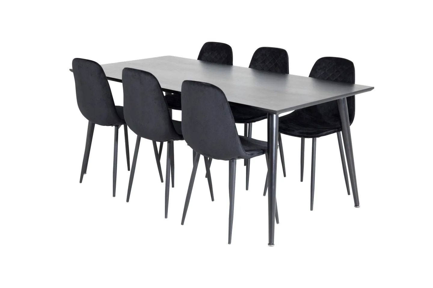 Balisa Matgrupp 180 cm inkl 6 Ypas Stolar - Svart