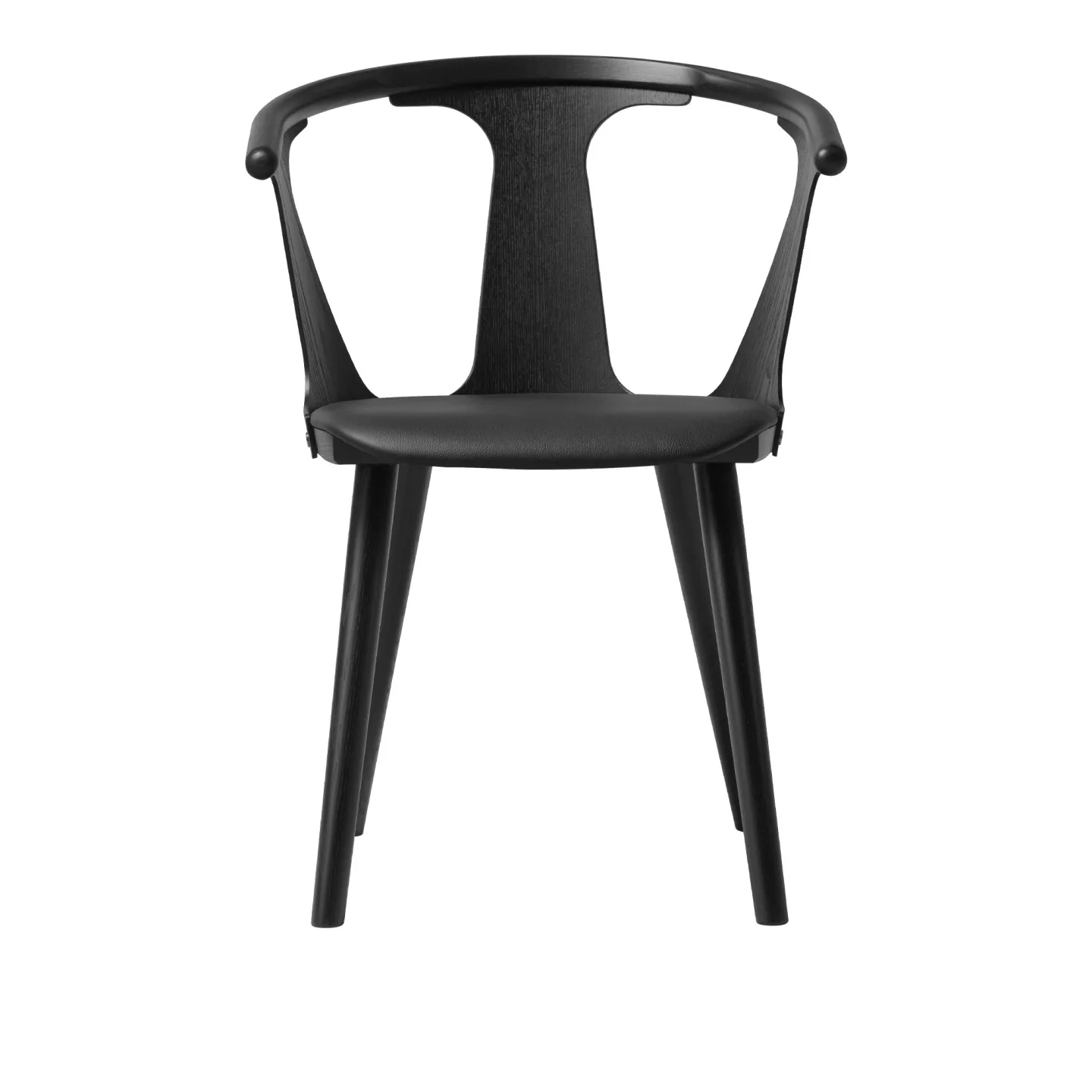 &Tradition - In Between SK2 - Sense Black Leather/Black Lacquered Oak - Matstolar - Sami Kallio - Träfärgad - Läder/Trä