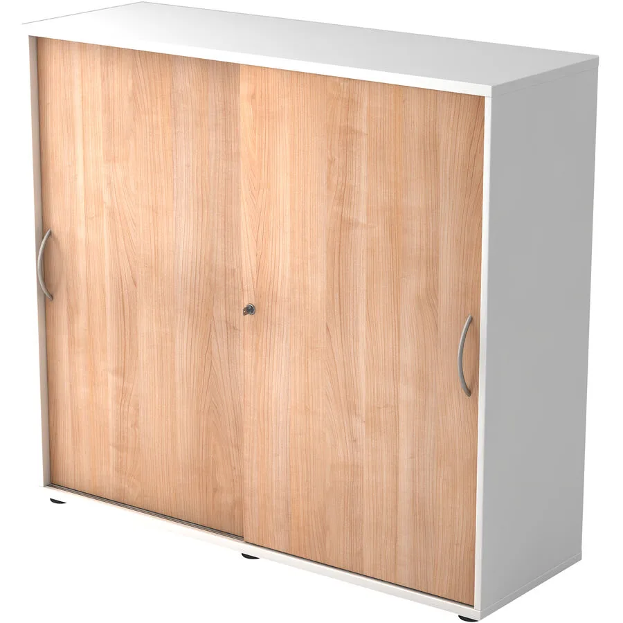 Aktenschrank Office Nussbaum Dekor, Weiss Holzwerkstoff B 120 H 110 cm