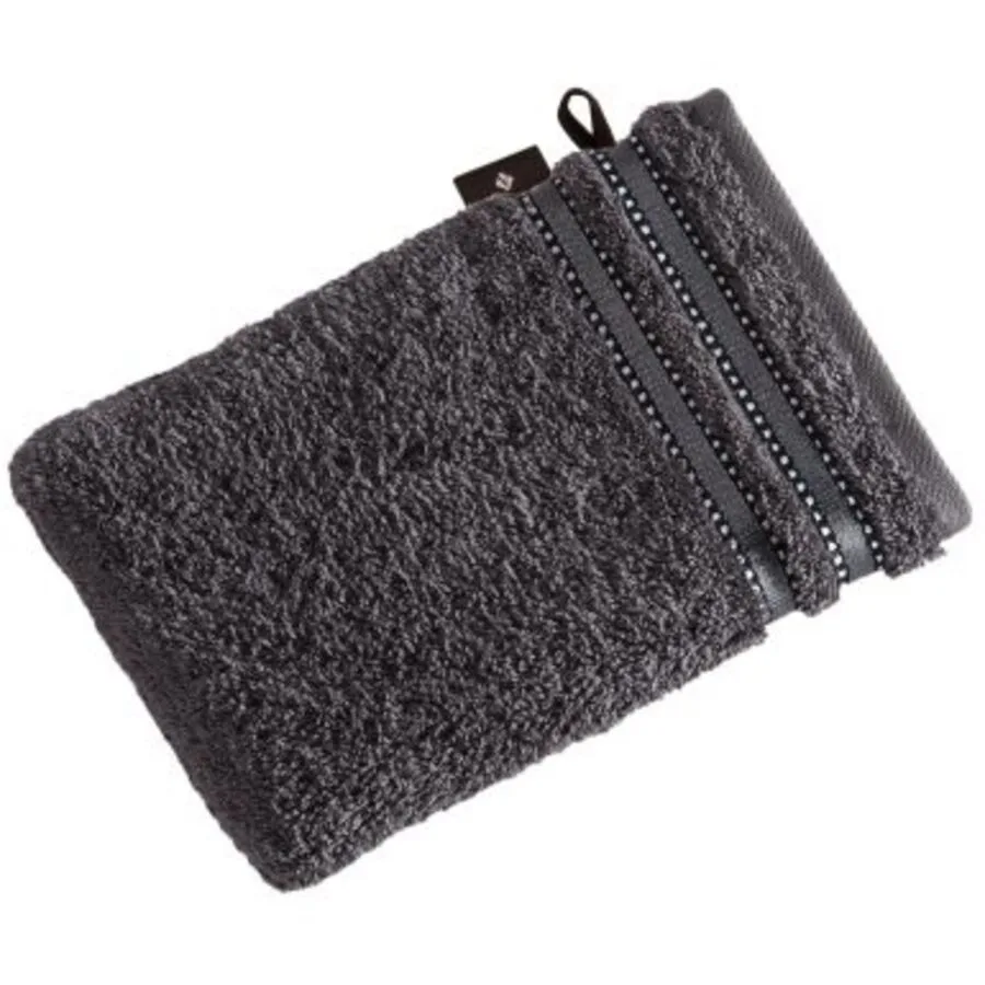 Vossen Waschhandschuh Cult de Luxe graphit Baumwolle B 22 T 16 cm