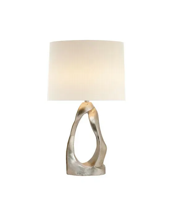 Cannes Table Lamp Burnished Silver Leaf