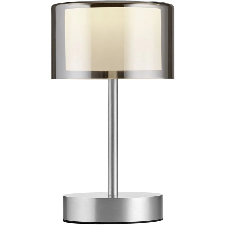 Designer-Tischlampe Bankamp Grand Smoke Akku aluminium matt dimmbar D 15 cm H 25 cm - LED - Lichtfarbe: Extra warmweiss - Material: Aluminium/Stahl -