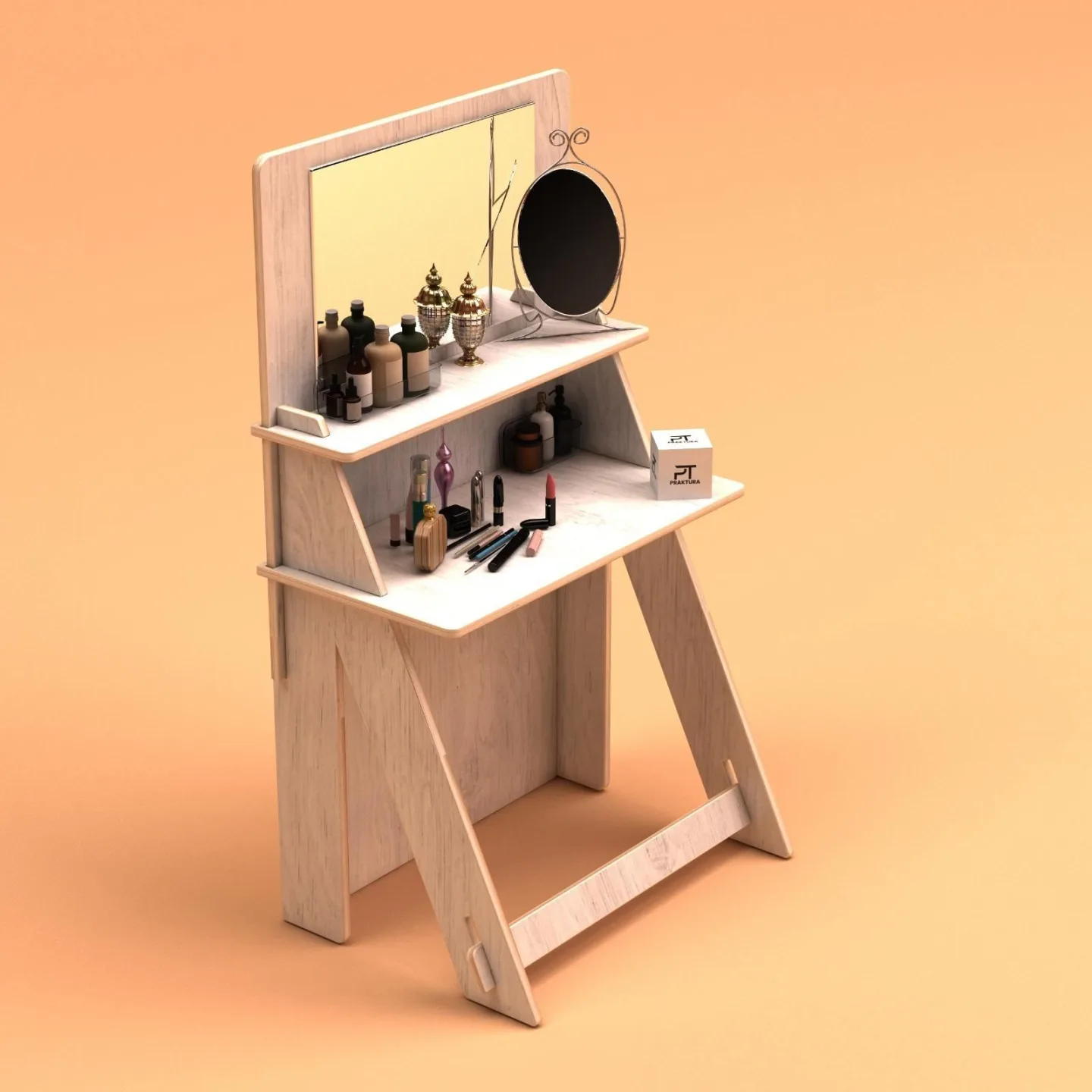 Norena Sminkbord 85 cm - Naturträ