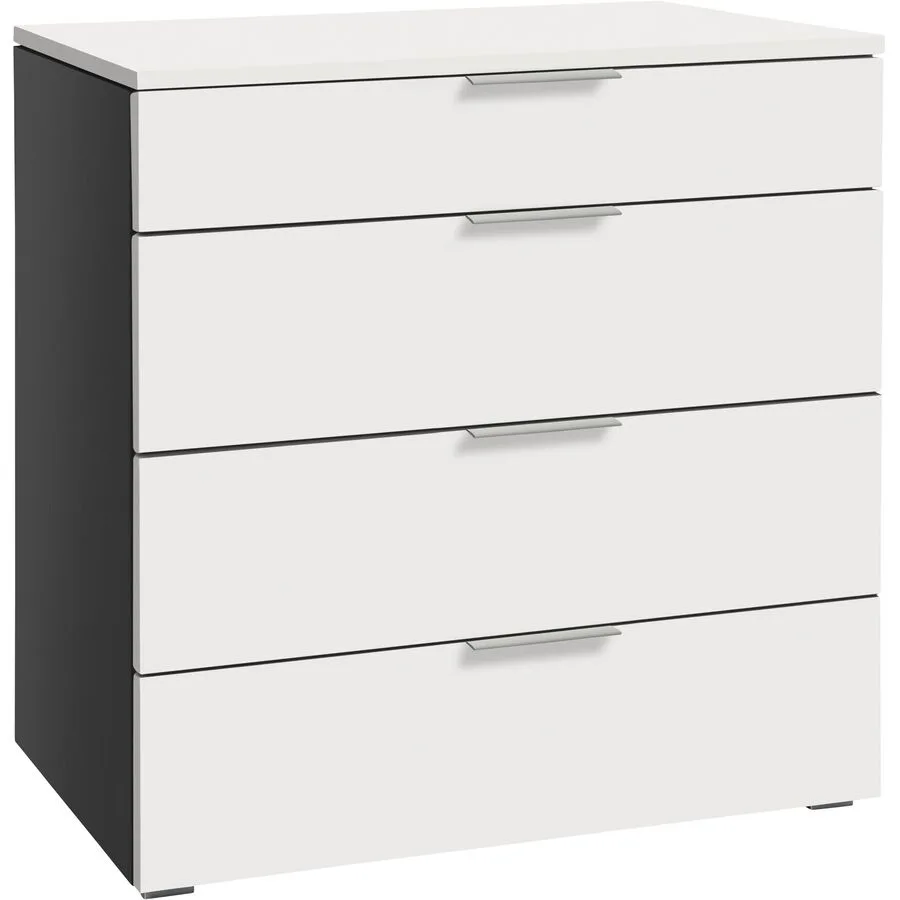 Hasena Kommode Sipi Weiss, Anthrazit MDF B 90 H 85 cm