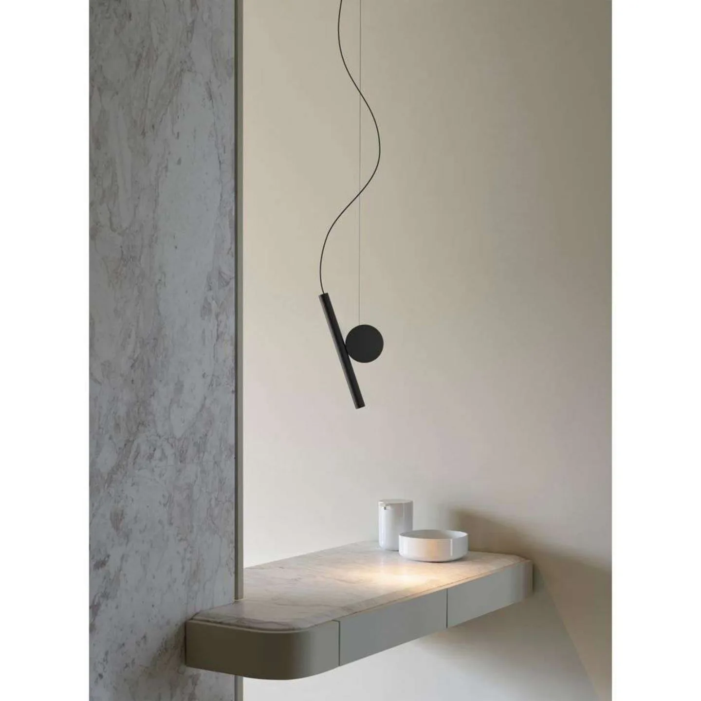 Doi Smooth Pendelleuchte LED Schwarz - Luceplan - Esszimmer - Aluminium