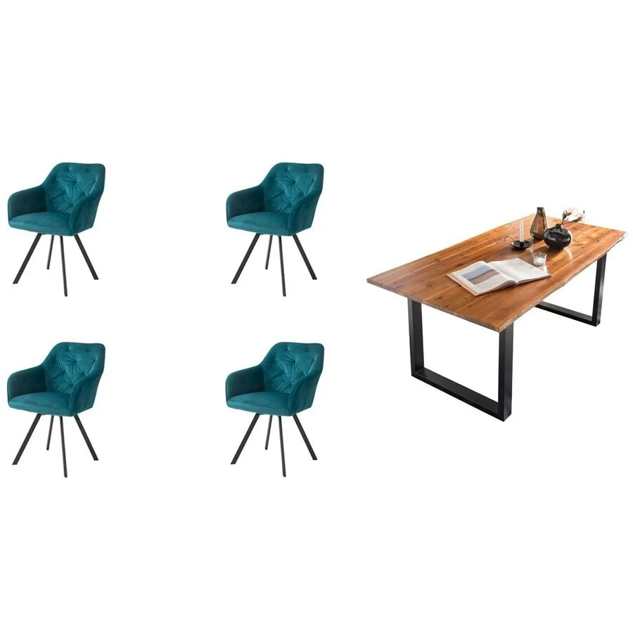 Essgruppe Eats cognac Akazie/Samt B 160 T 85 cm 4