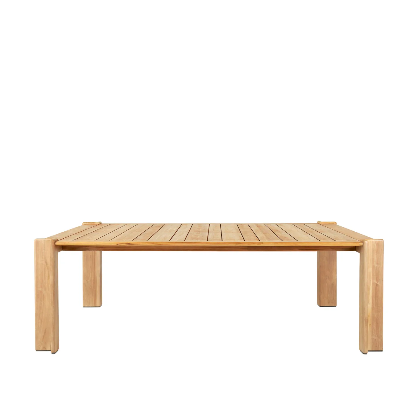Gubi - Atmosfera Dining Table, 209x105 cm, Base Natural teak - Matbord - Träfärgad - Trä