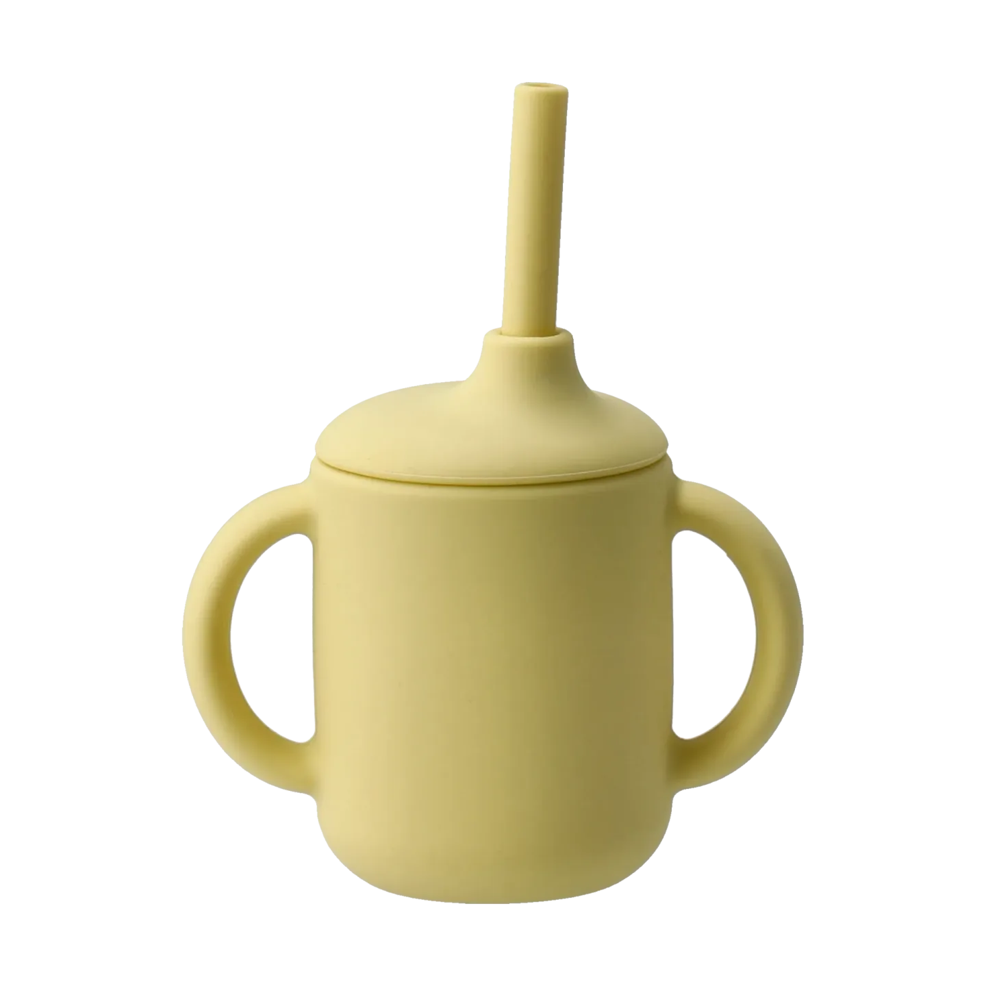 Scandi Living Idun Becher mit Strohhalm Silikon 120 ml Lemon