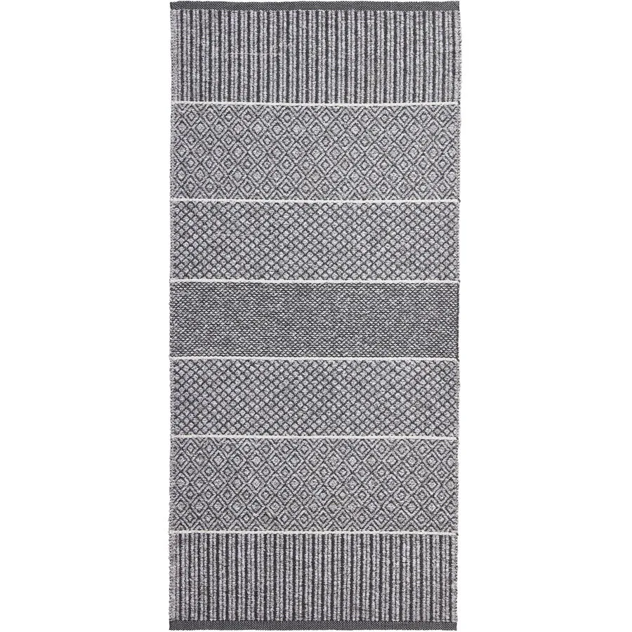 HORREDSMATTAN Teppich Alice grau Streifen Mischgewebe 70 x 350 cm