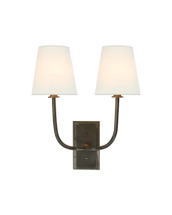 Hulton Double Sconce Bronze/Linen