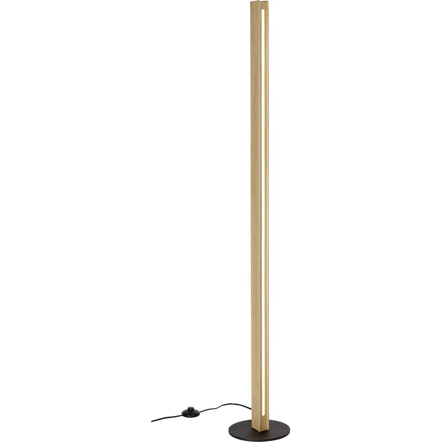 Stehlampe Clifton Braun Holz/Metall 22 cm 150 cm - Farbe: eiche - LED - Lichtfarbe: Extra warmweiss - LED Energiesparlampen