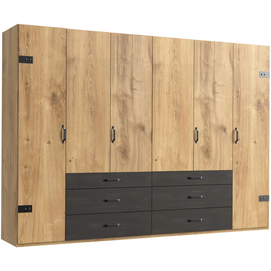 Kleiderschrank Demian Eiche Dekor Holzwerkstoff B 300 cm