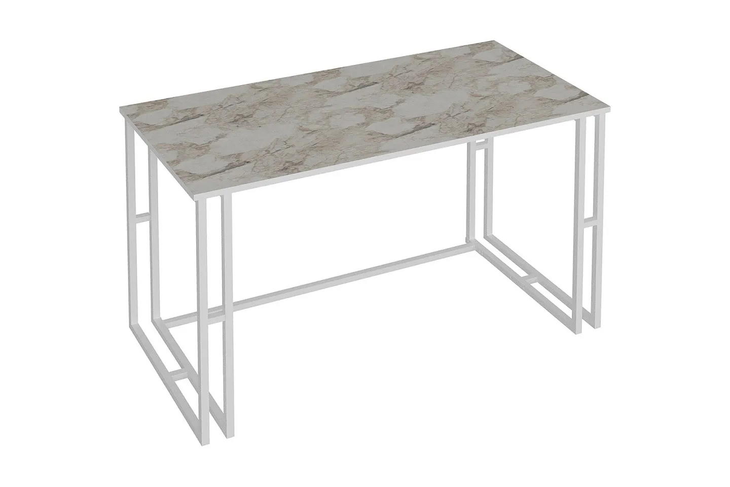 Stodene Skrivbord 120 cm Marmormönster - Vit