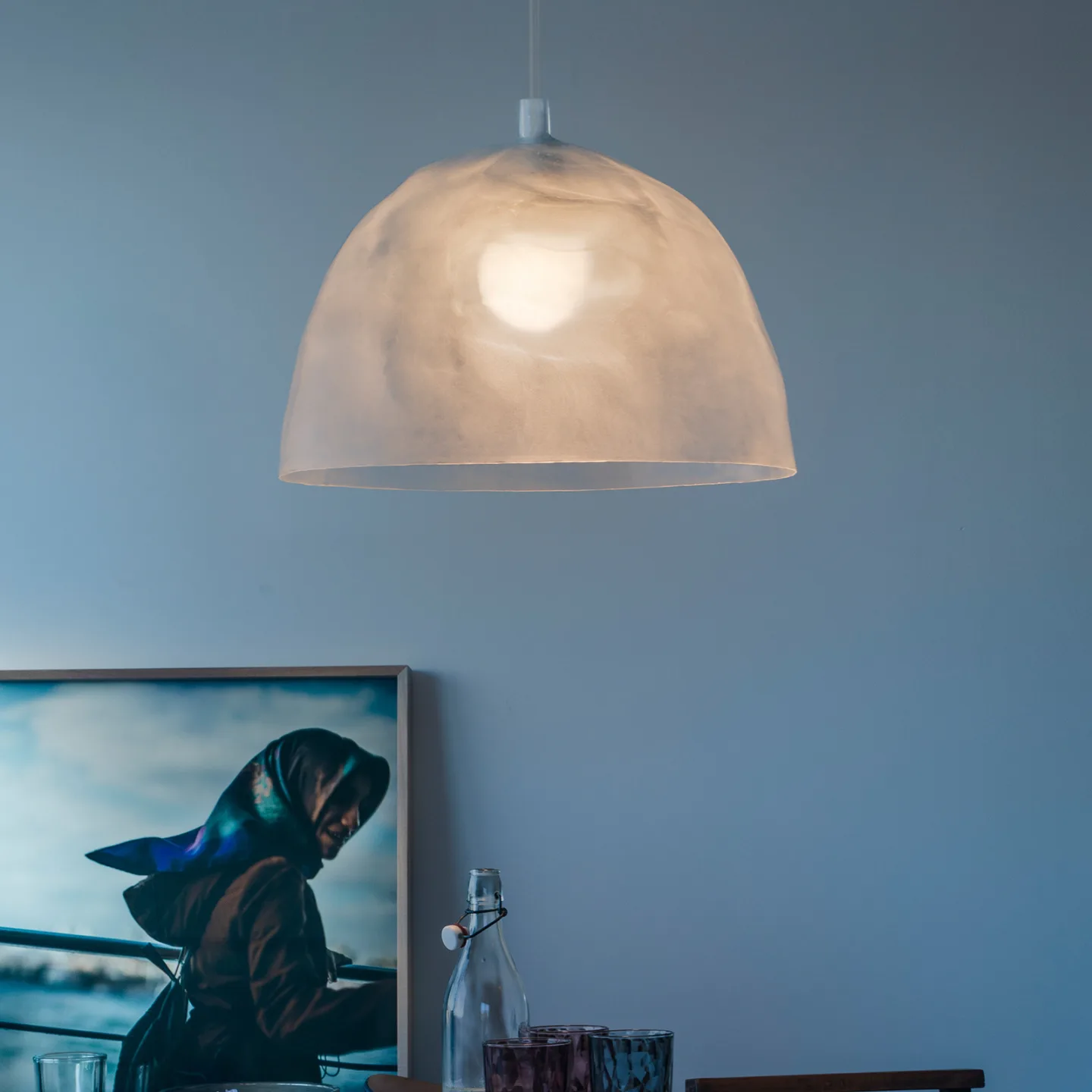Bump Pendelleuchte Transparent Frost - Foscarini - Wohnzimmer - Design - Kunststoff - Einflammig
