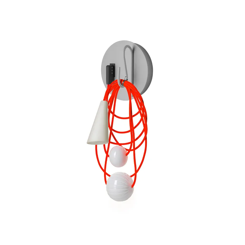 Foscarini Filo vägglampa grå, eastern coral