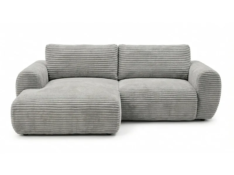 Ecksofa BOBOCHIC LUCIEN Cord-Stoff hellgrau