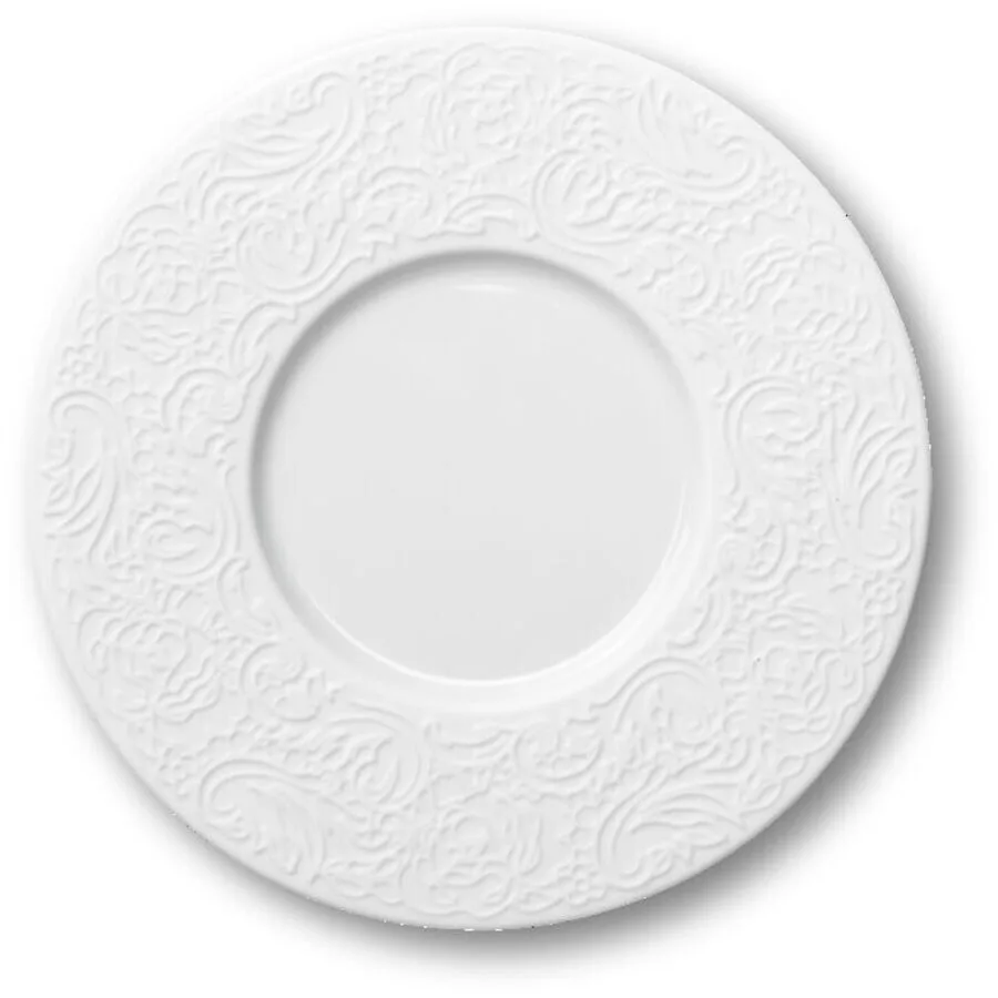 DEGRENNE Untertassen-Set 6-tlg. Collection L Couture Blanc Weiss Porzellan