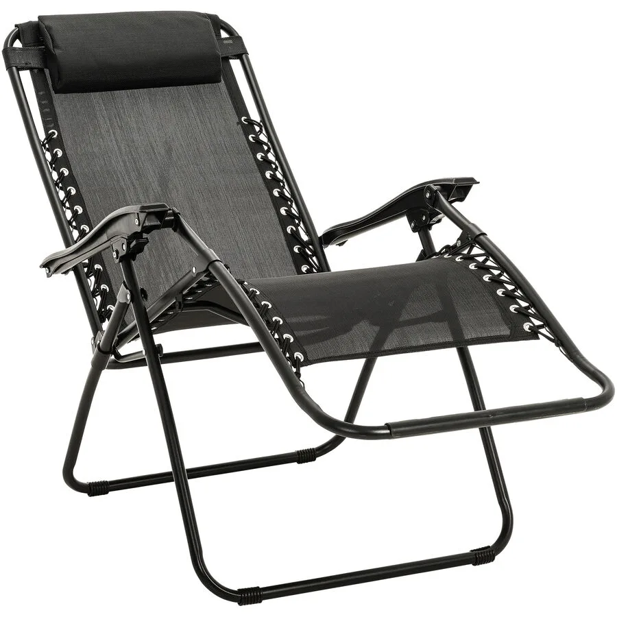 Gartenliege Kingston schwarz Textilen B 110 T 66 cm