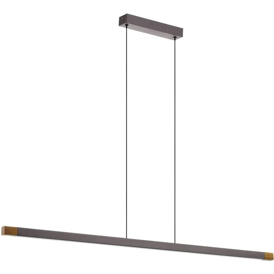 Eglo Pendellampe Lisciana Grau Aluminium/Holz/Stahl 3.5 cm 110 cm - LED - Lichtfarbe: Warmweiss - Material: Aluminium/Stahl/Holzwerkstoff -