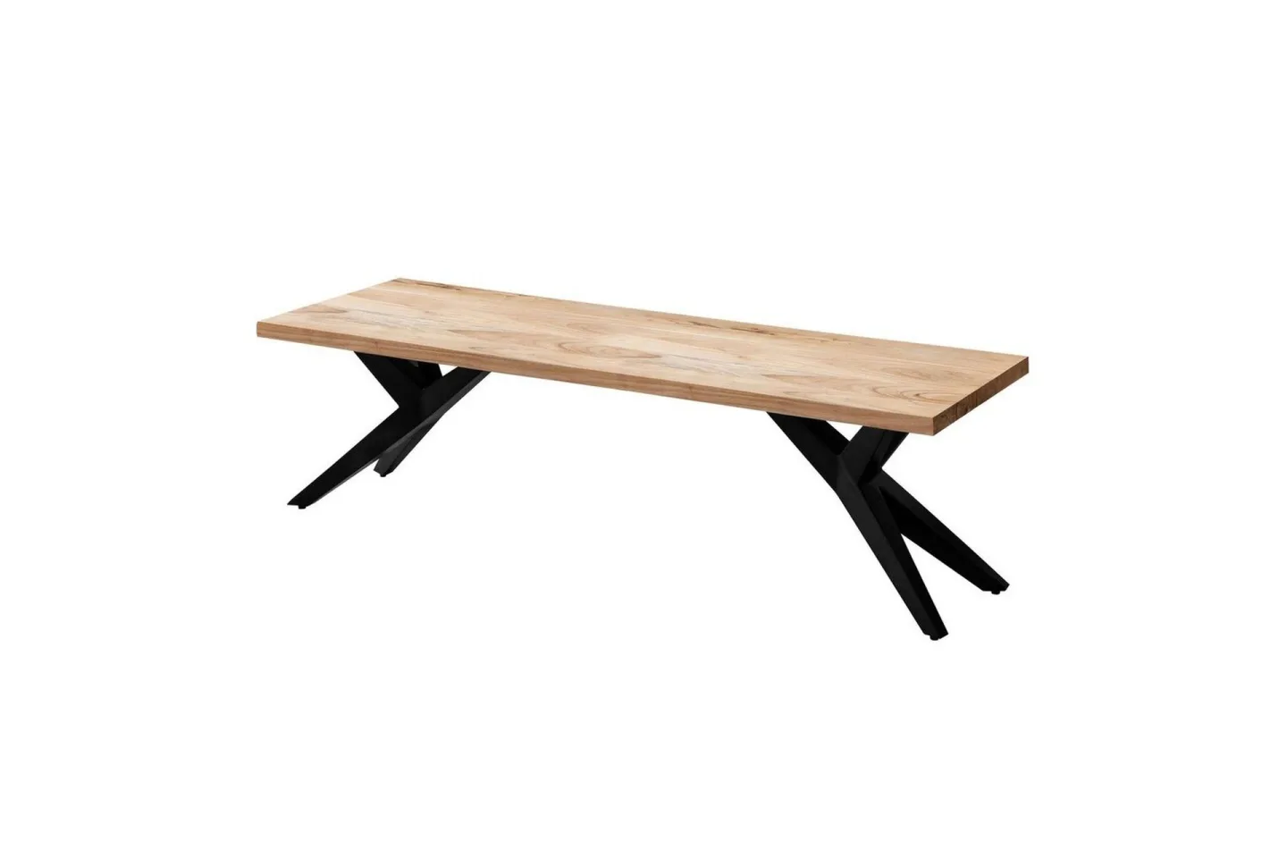Matbänk Wohnling massivt trä i modern loftstil med metallben 160 cm - 160 cm
