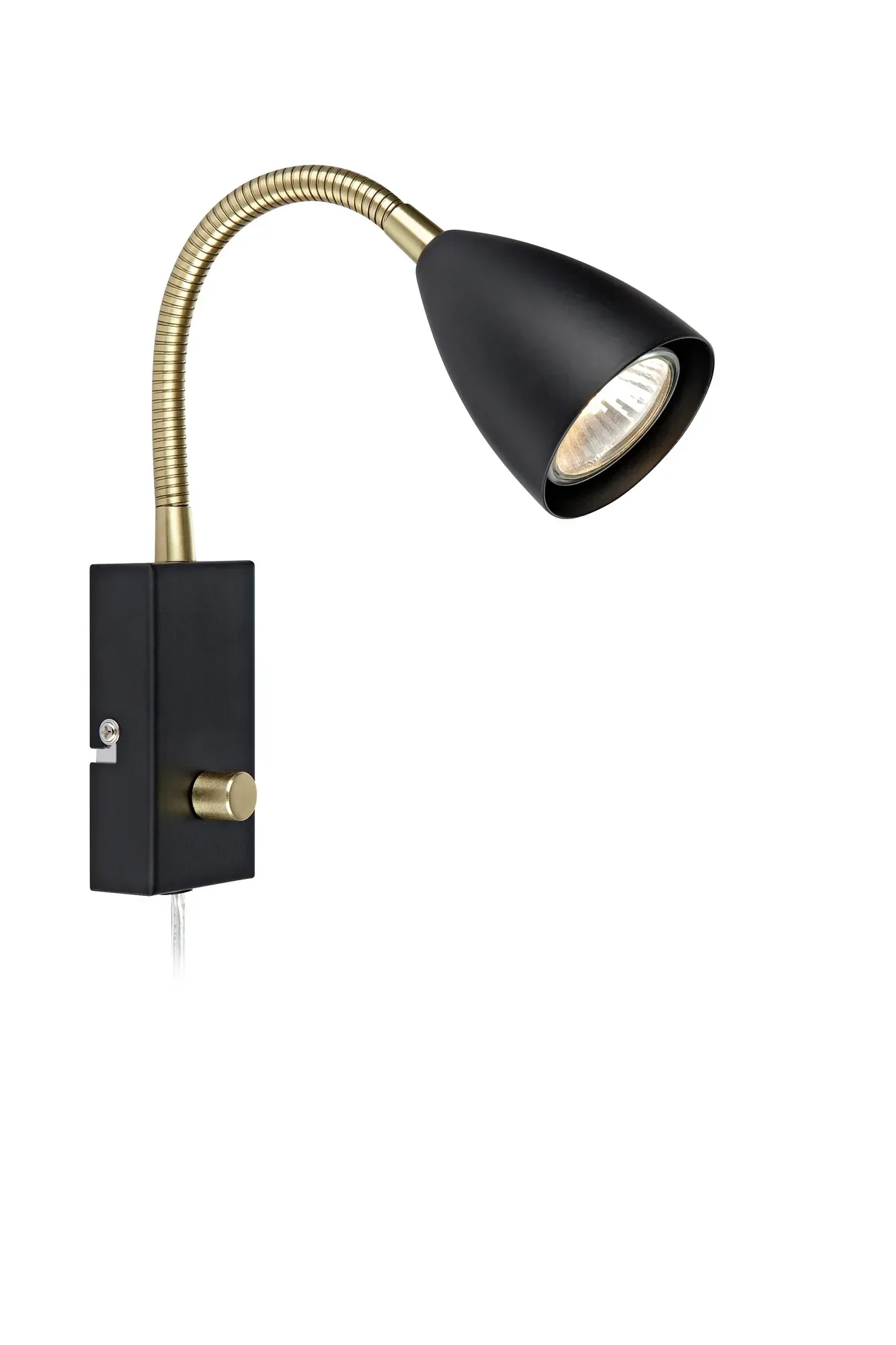 Ciro Nachttischlampe Schwarz/Messing Flex