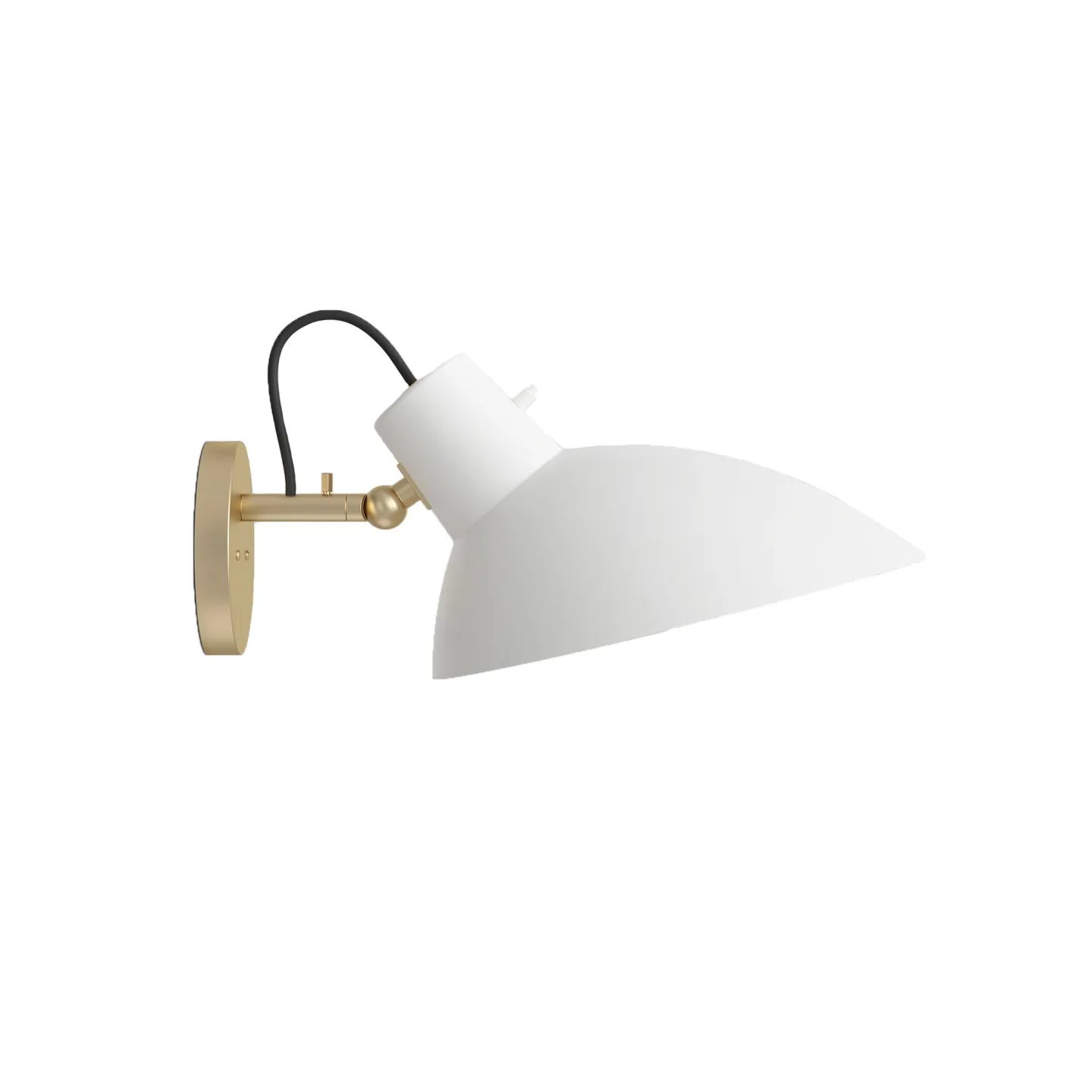 Astep - VV Cinquanta Wall, Brass Mount, White Reflector with Switch - Sänglampor - Vittoriano Viganò - Vit - Metall