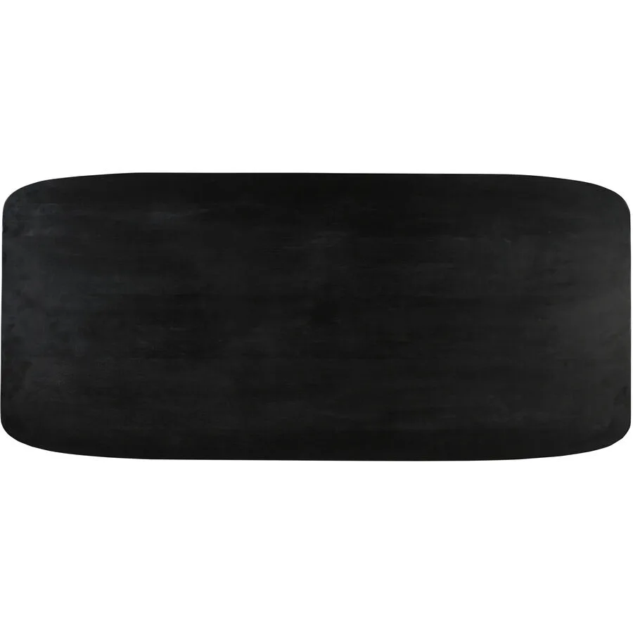 Tischplatte Smooth Schwarz Holz 200 cm - Material: Mangoholz massiv