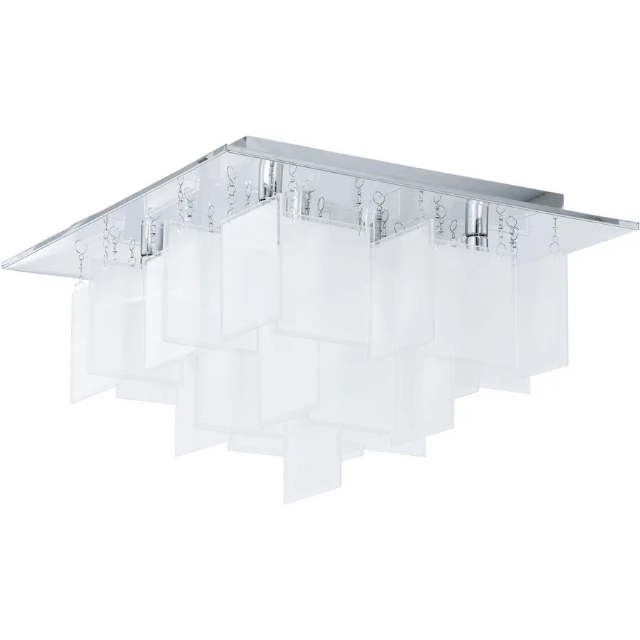 Eglo Deckenlampe Condrada 1 Grau Stahl 47 cm 30 cm - Farbe: chrom