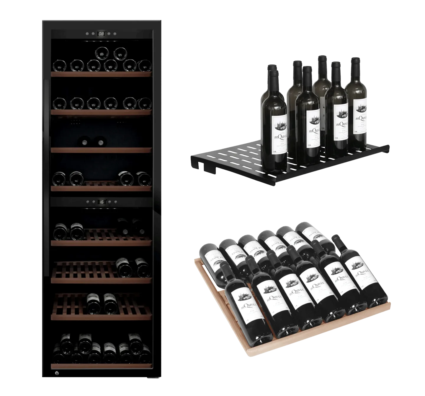 Freistehender Weinkühlschrank - WineExpert 180 Fullglass Black inkl. Zubehör