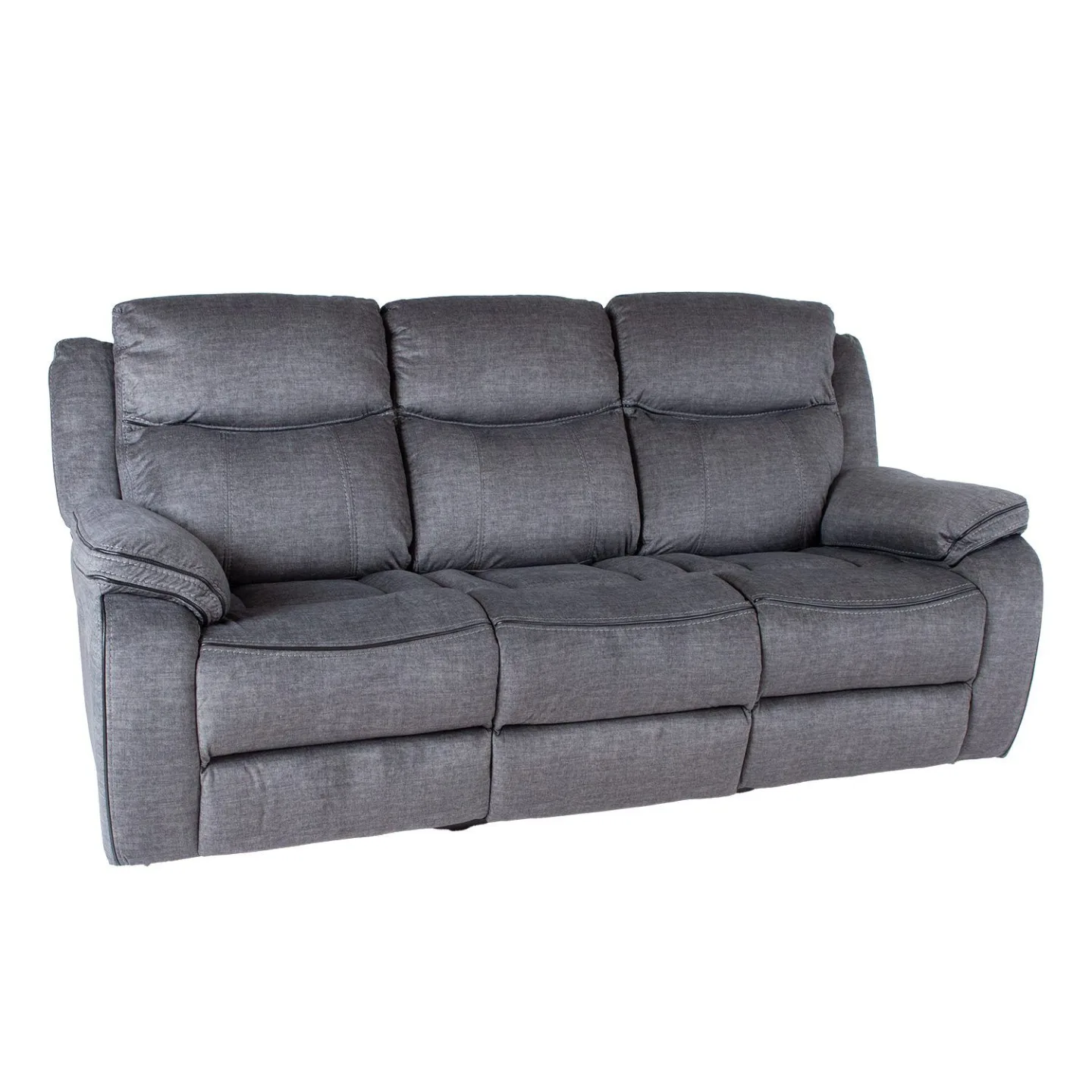 Reclinersoffa Iskmar 3-sits med manuell mekanism - Grå