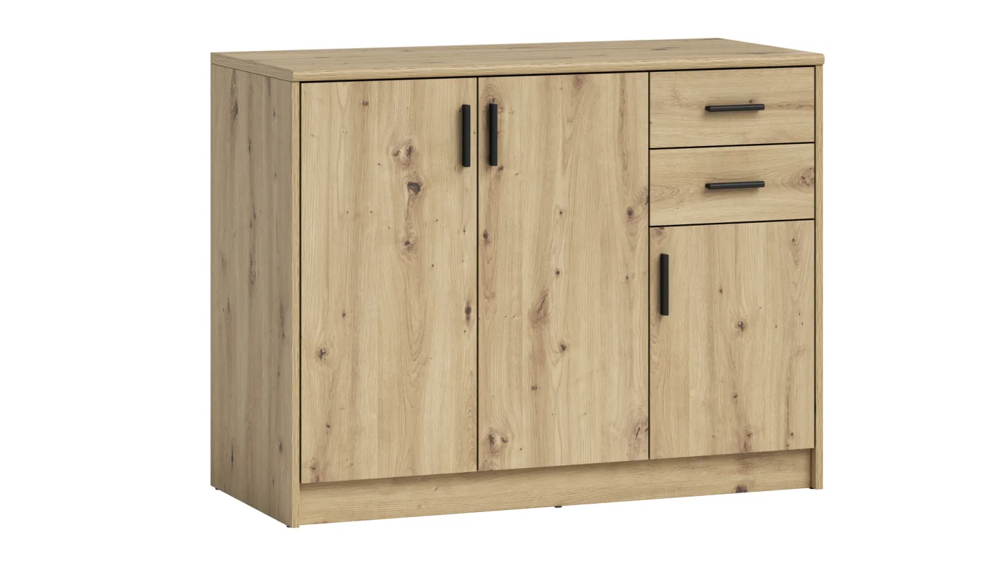 Kommode mit 2 Schubladen Artisan Eiche 109 x 50 cm - NELLY