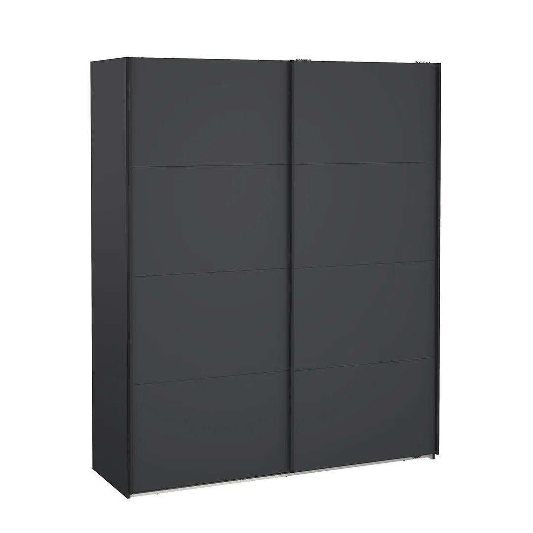 Bergamo Schiebetürenschrank 2 Türen 180x220cm matt grau.