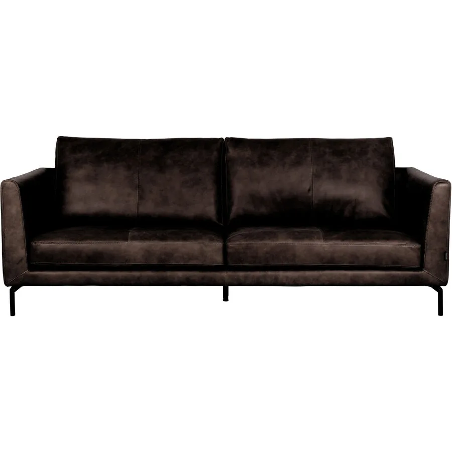 Sofa Lovis Schwarz Leder 197 cm 92 cm