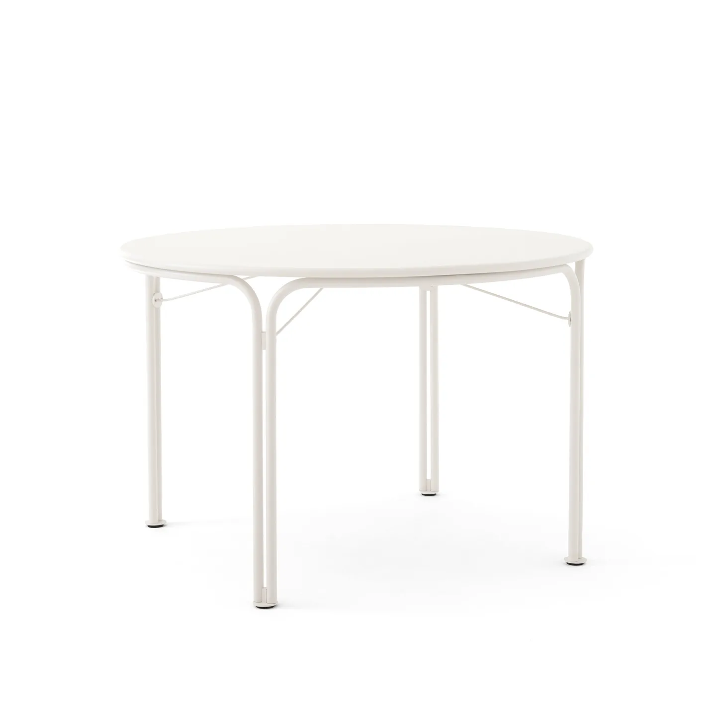 &Tradition - Thorvald Dining Table SC98, Round Ø115 cm, Ivory - Matbord utomhus - Space Copenhagen - Vit - Metall