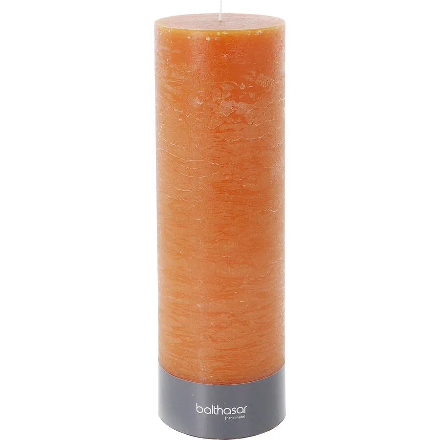 Balthasar Kerze Rustico kürbisorange H30 cm D10 cm, Brenndauer 250h - Material: Wachs