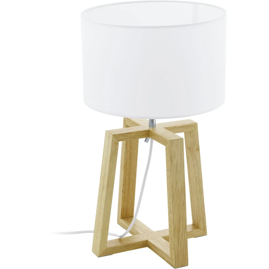 Eglo Tischlampe Chietino 1 Stahl/Holz 44 cm - Farbe: Natur - Material: Holz/Stahl