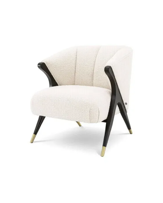 Pavone stol bouclé cream