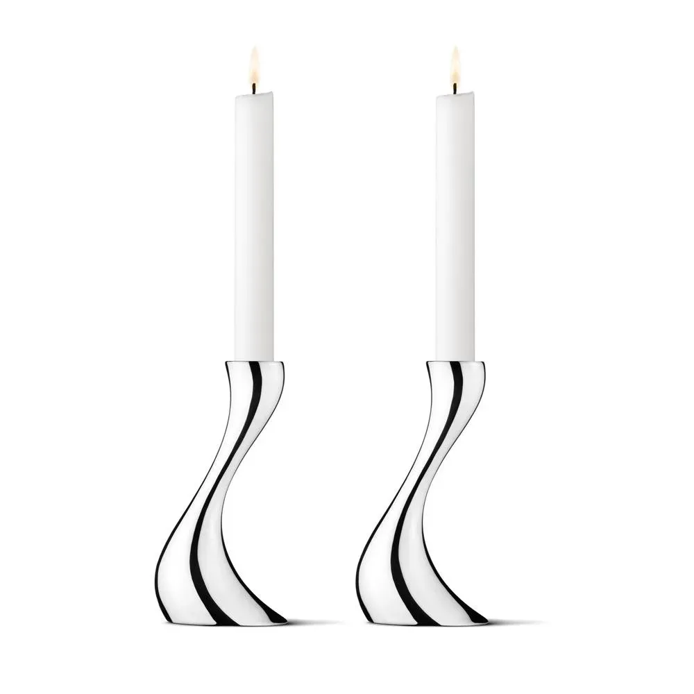 Georg Jensen Cobra ljusstake 2-pack liten, 16 cm