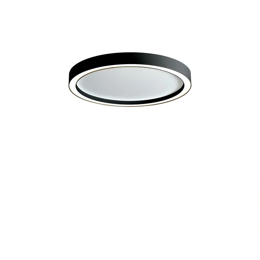 Bopp Deckenlampe Aura Schwarz/Weiss Aluminium 40 cm 4 cm - LED - Lichtfarbe: Extra warmweiss - LED Energiesparlampen