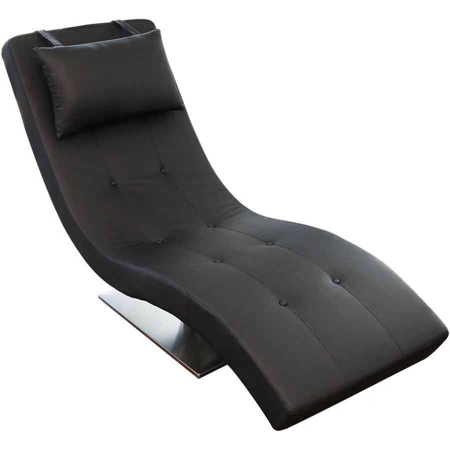 Liege Antur Schwarz, Chrom Kunstleder, Metall B 60 T 170 H 82 cm