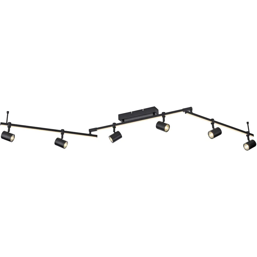 Spot Barik Schwarz Eisen 6 cm 19.5 cm Drehbar - LED - Lichtfarbe: Warmweiss - LED Energiesparlampen